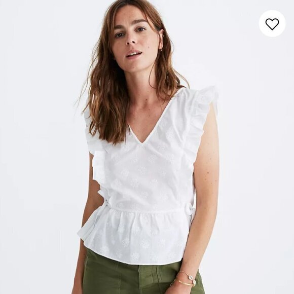 madewell side-tie ruffle peplum top - Picture 1 of 5